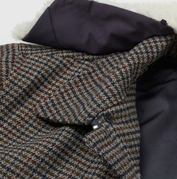 H&M Wool-blend Jacket Brown/checked. Size S - Picture 2 of 7